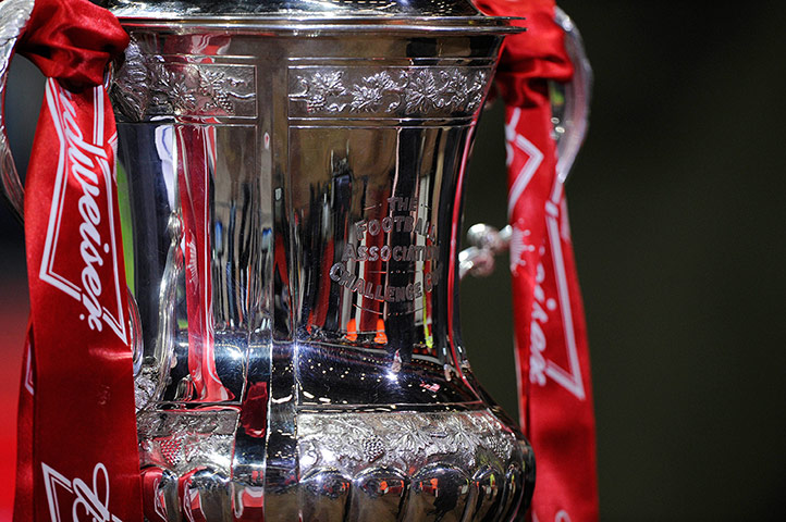 Arsenal v Leeds: FA Cup trophy at the Emirates before the Arsenal versus Leeds match