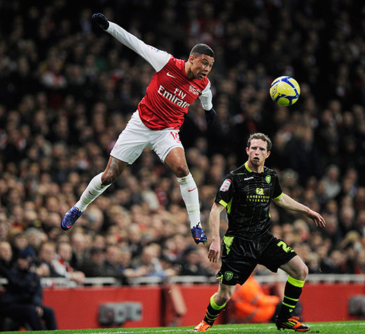 Arsenal v Leeds: Alex Oxlade-Chamberlain beats White