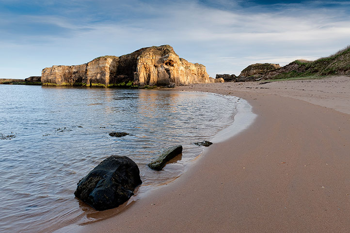Xmas cottages: The Northumberland, south to the cliffs of Rumbling Kern near Howick
