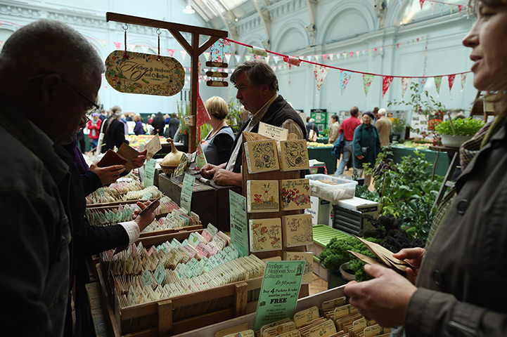 Harvest festival: People buy packets of seeds