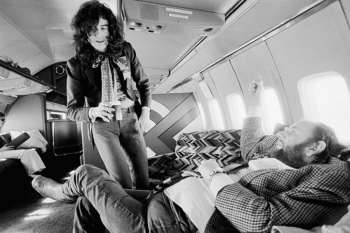 Led Zeppelin: Jimmy Page talking to Peter Grant