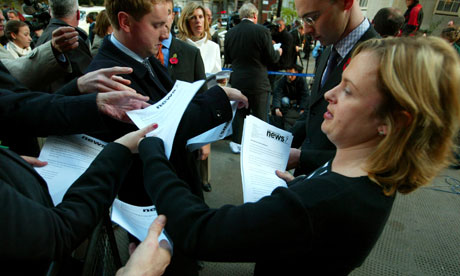 PR woman distributing press releases