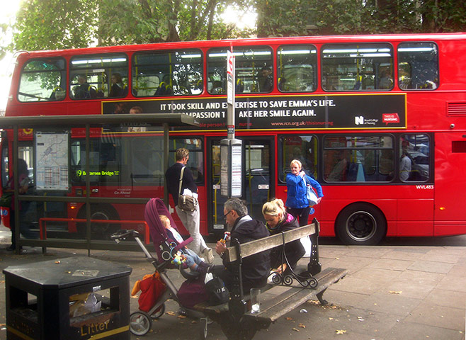 Megacities: London, Rosebery avenue bus stop
