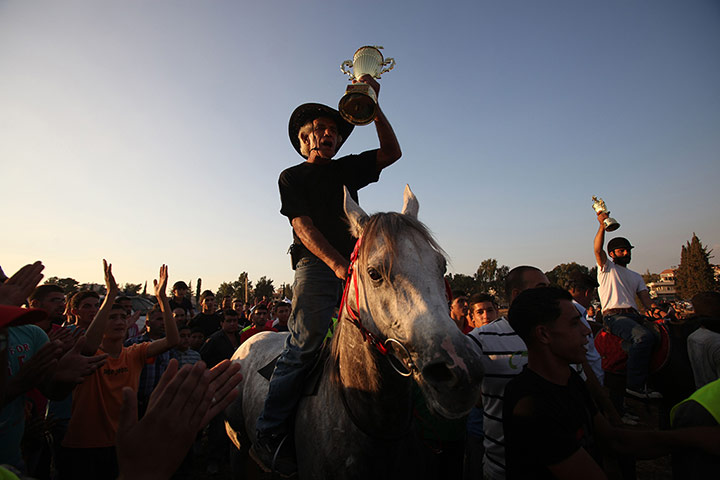 24 hours: A Palestinian jockey riding a horse called Edward