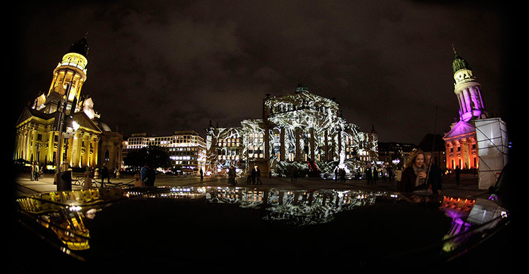 Twenty Photographs: Buildings at Gendarmenmarkt during Festival of Lights in Berlin