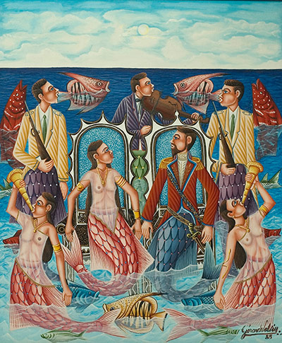 Haitian art: Gerard Valcin, The Court of Agoue