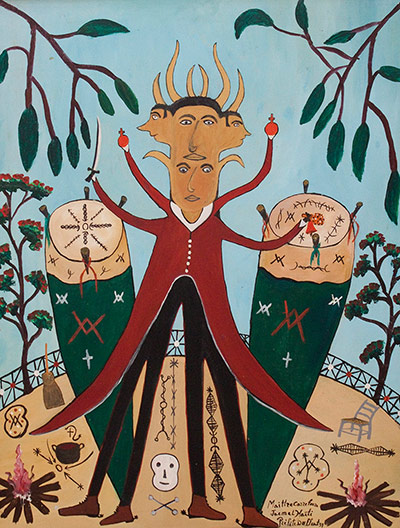 Haitian art: Prefete Duffaut, Maitre Carrefour, 1951