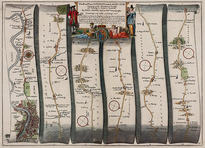 On the Map: John Ogilby's route from London to Cornwall 