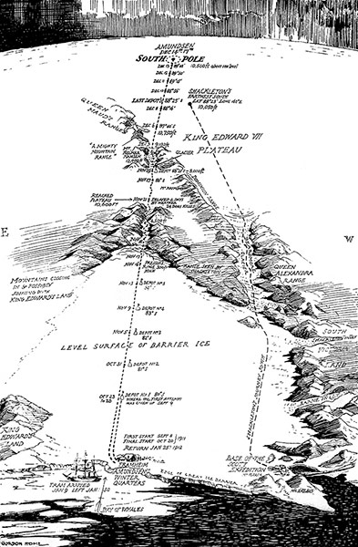 On the Map: Amundsen's route to the pole