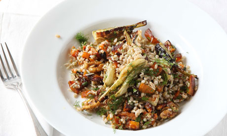 Spelt salad with squash and fennel