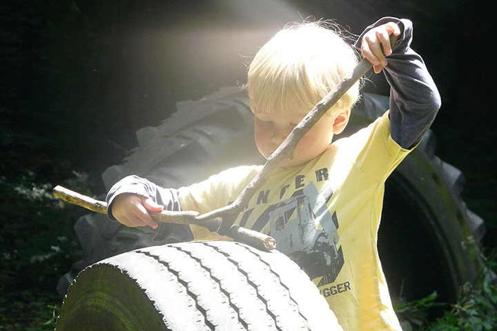 Your Picture: Rhythm: My 2 year old's improvised rhythm making in a woodland clearing