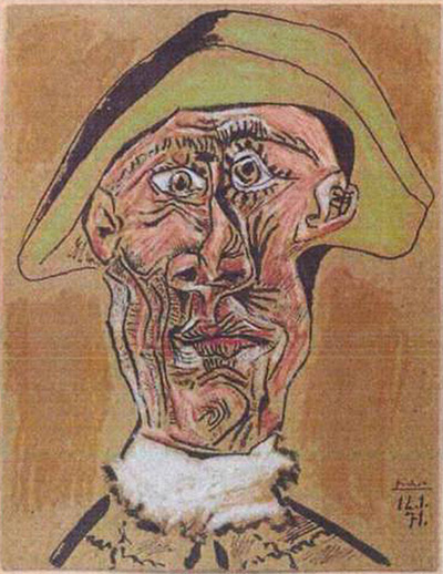 Rotterdam paintings: 'Harlequin Head' by Pablo Picasso, 1971