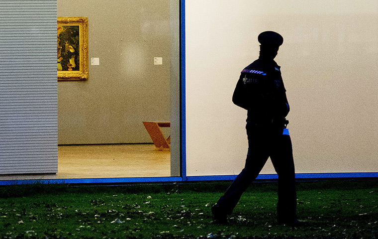 Rotterdam paintings: The spot on the wall where one of the stolen paintings in Kunsthal museum