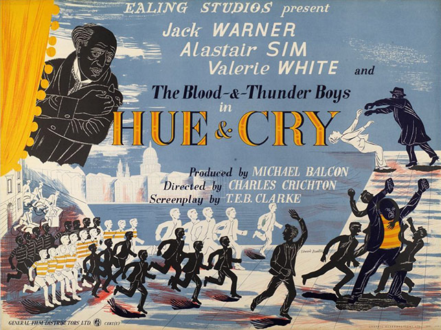 Ealing studios: Hue and Cry poster designed by Edward Bawden