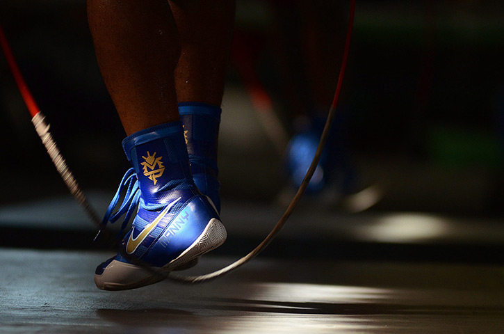 24 hours in pictures: The shoes of Filipino boxer Manny Pacquiao