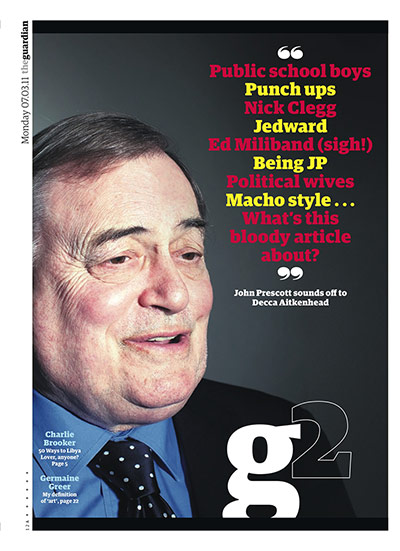20 years of G2 covers: John Prescott G2 front cover 7.3.11