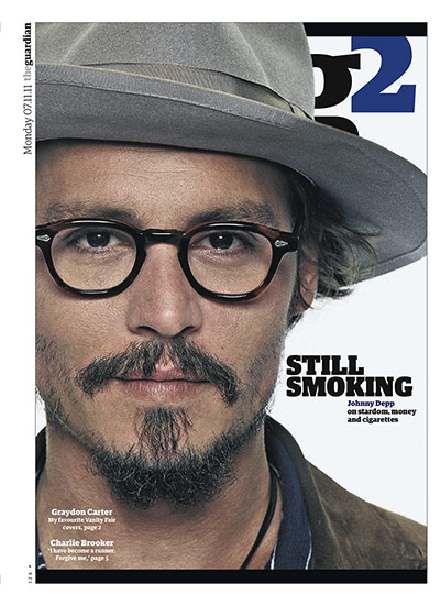 20 years of G2 covers: Johnny Depp G2 front cover 7.11.11