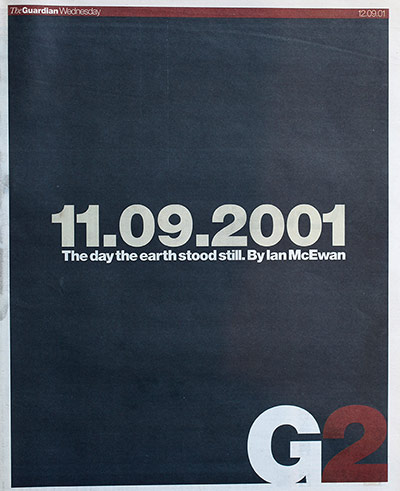 20 years of G2 covers: Day after 9/11 G2 front cover 12.9.2001