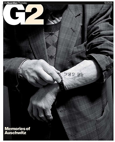 20 years of G2 covers: Auschwitz Survivors Front cover of G2 13.1.2005