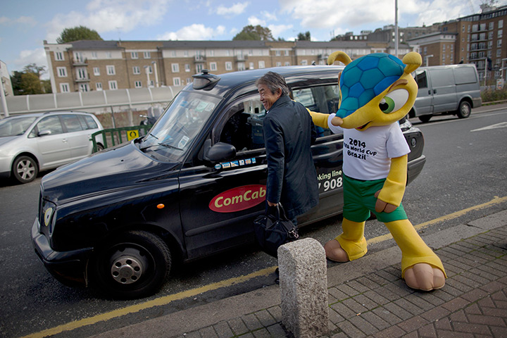 24 hours: London, England: The yet-to-be-named armadillo mascot 