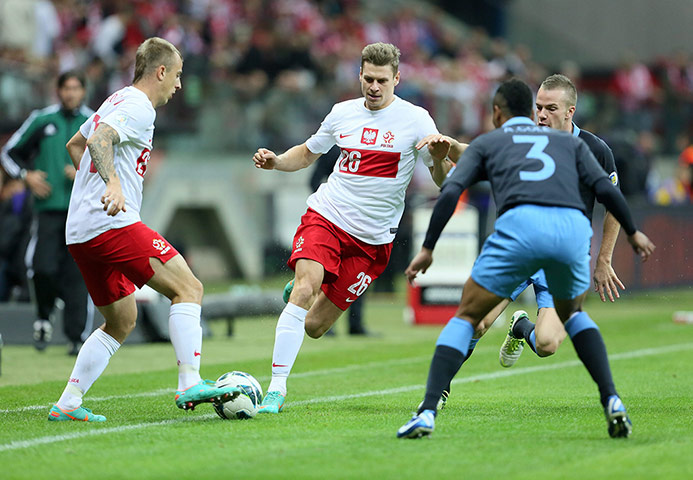 Poland v England: Poland's Kamil Grosicki, left, and Lukasz Piszczek  