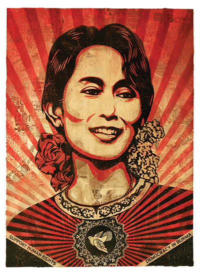 Shepard Fairey images: Aung San Suu Kyi