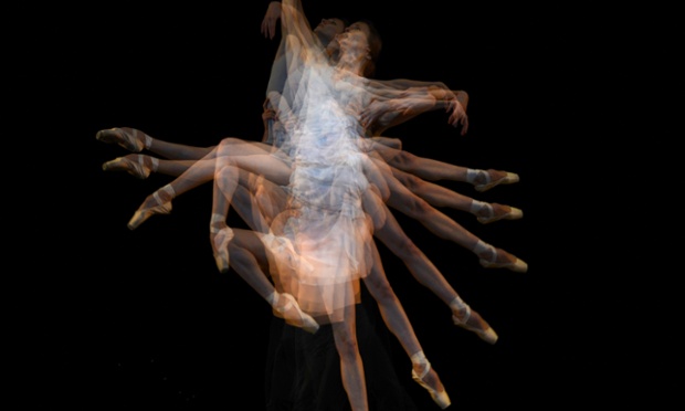 Multiple exposure: The Bolshoi Ballet's Svetlana Zakharova performs a part from "Distant Cries" during a dress rehearsal for a one night only Gala performance celebrating the 20th anniversary of Stars of the 21st Century at David H. Koch Theater at Lincoln Center. Photograph: Timothy A.Clary/AFP/Getty Images