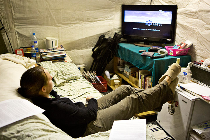 Female Soldiers: At the end of her tent Jess and the other girls have created a lounge