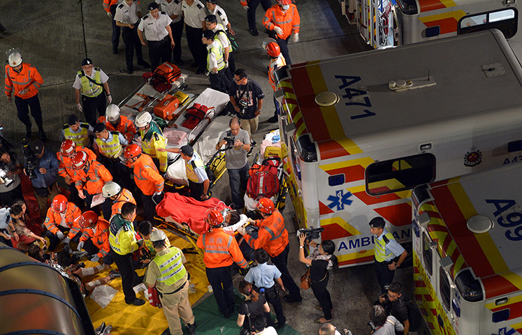 Hong Kong ferry: Rescue workers take passengers to hospitals