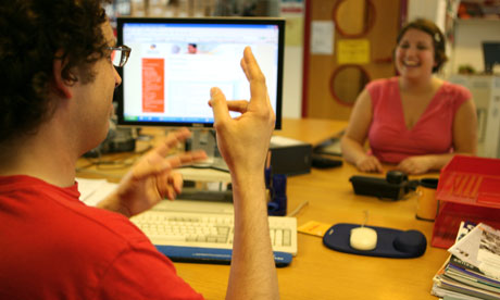 blind man using a computer
