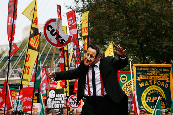 TUC march: David Cameron disguise