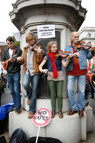 TUC march: Ceilidh band