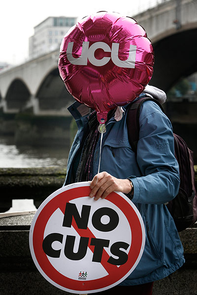 TUC march: Balloon protester