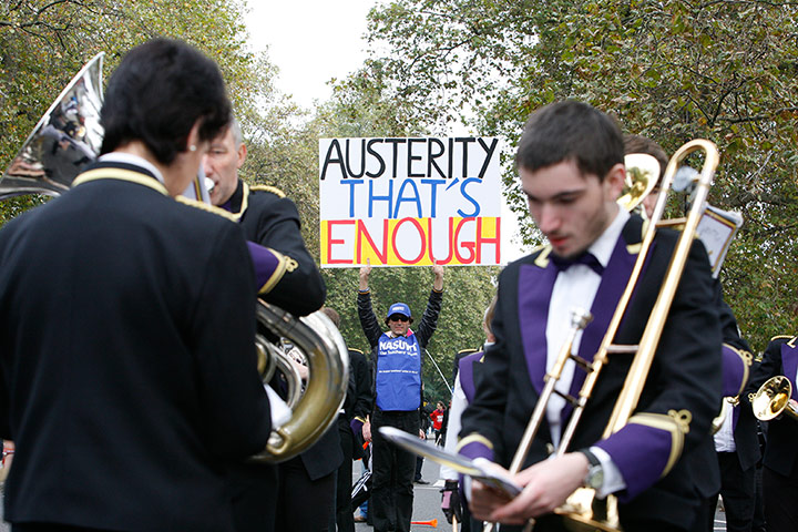 TUC march: Brass band