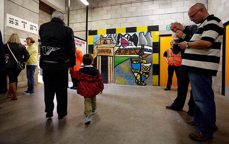 Port Vale: Fans mill about on the concourse