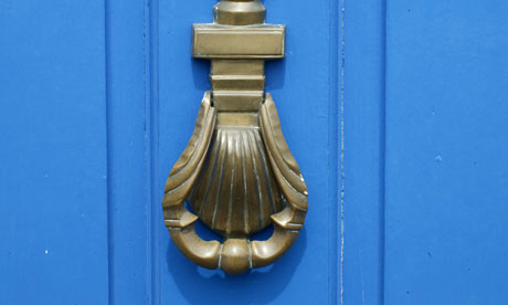 Blue front door