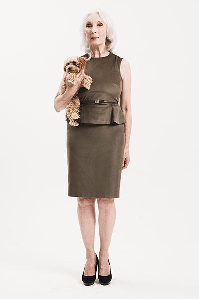 All Ages: Military: Model wears dark green dress