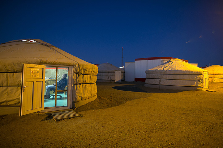 FTA: Paula Bronstein: Chris Murphy from Texas relaxes in his traditional Ger hut