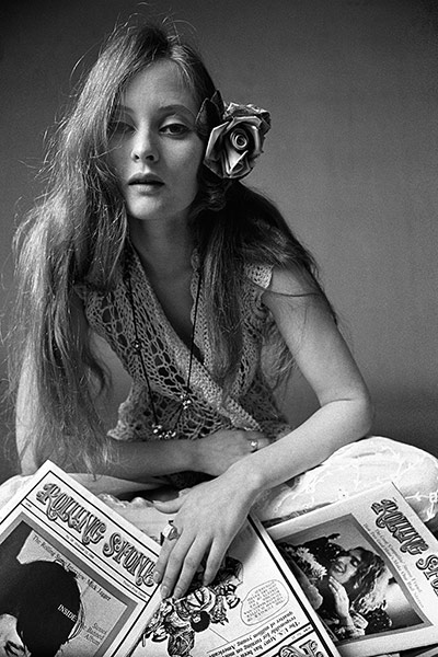 Big Picture: Groupies: Black and white image of a groupie from the sixties