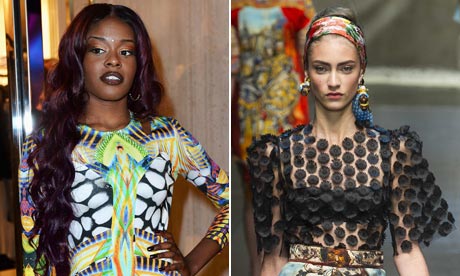 Azealia Banks and Dolce and Gabbana at Milan fashion week 
