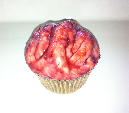Gruesome cakes: body tissue cupcake 