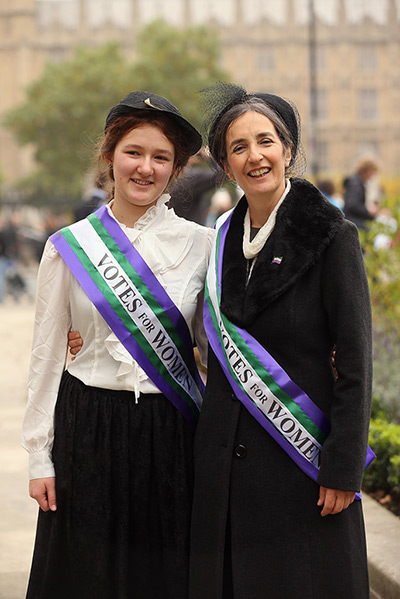 Sufragette march: Dr Helen Pankhurst, granddaughter of Emmeline Pankhurst