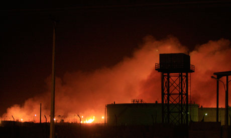Yarmouk arms factory on fire