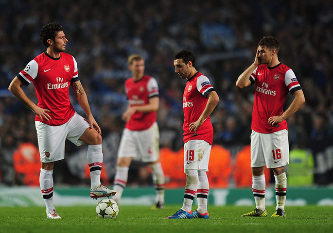 Wed champs league 2: Olivier Giroud, Santi Cazorla and Aaron Ramsey