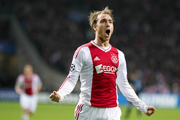 Wed champs league 2: Christian Eriksen celebrates