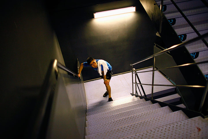 best of the week: A competitor takes a break during the 2012 Sky Marathon