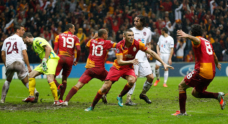 best of the week: Galatasaray's Yilmaz celebrates after scoring a goal