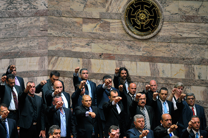 Golden Dawn: Golden Dawn party  members are sworn in to greek parliament