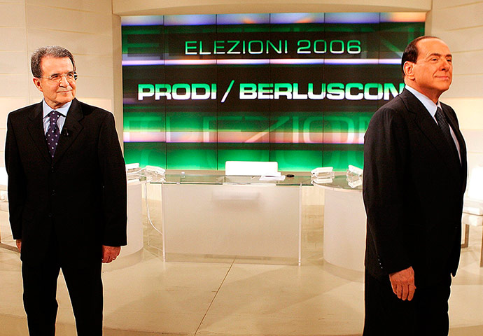 Berlusconi convicted: Italian Prime Minister Silvio Berlusconi versus Prodi