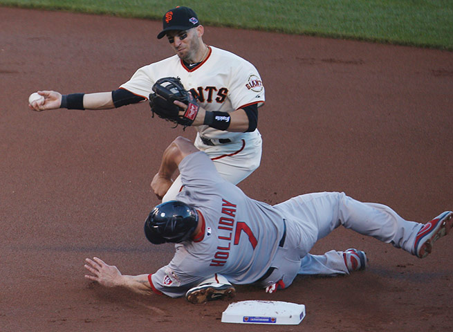 WS12: St. Louis Cardinals' Matt Holliday vs San Francisco Giants Marco Scutaro